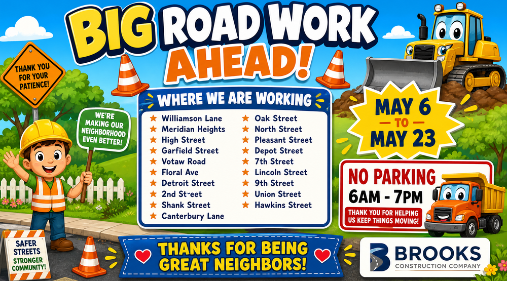 Upcoming Street Work Scheduled Beginning May 6