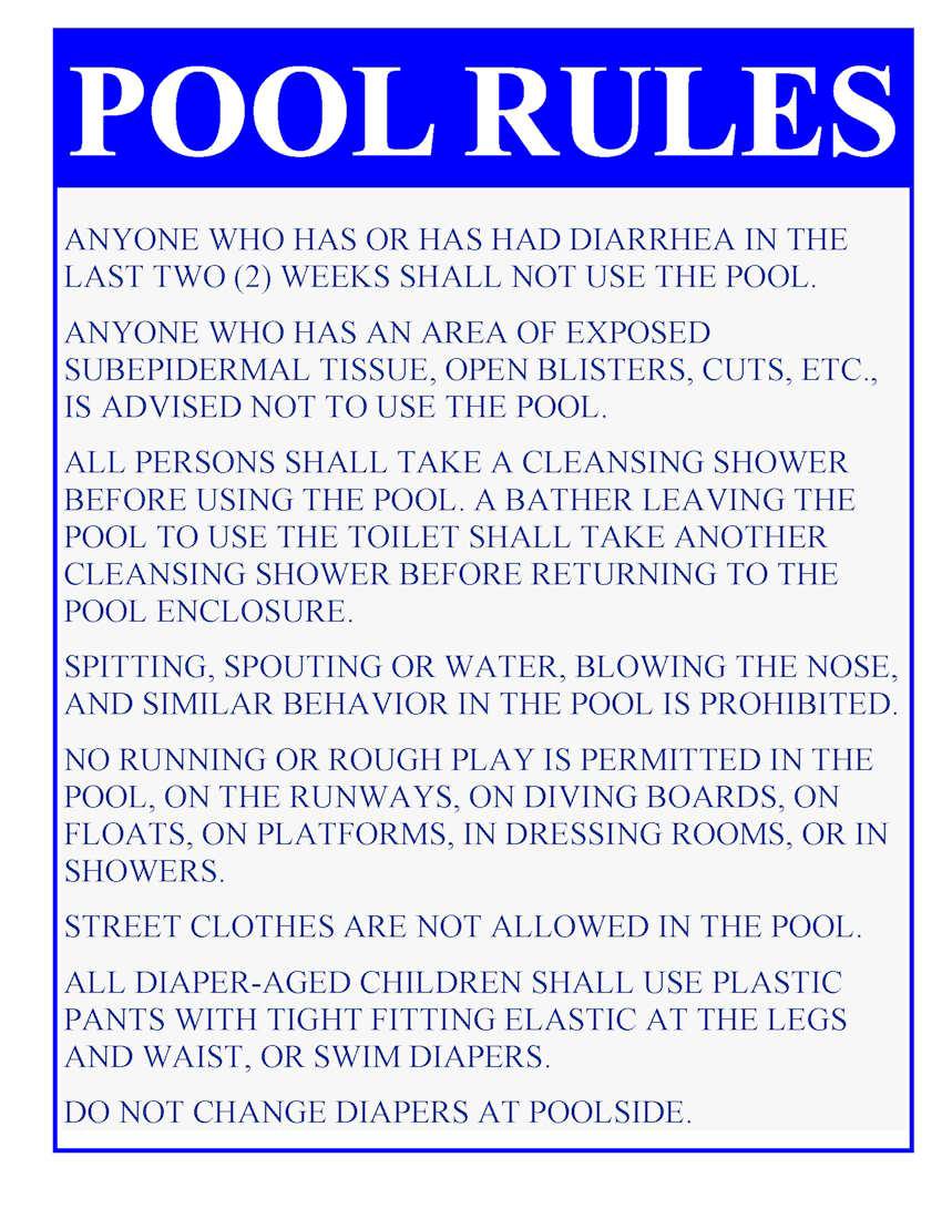 POOL RULES